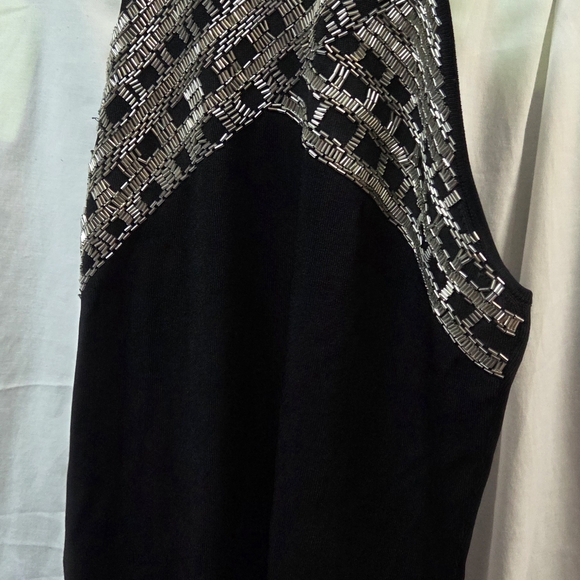 Cache Black and Silver Embellished Blouse - Picture 1 of 6